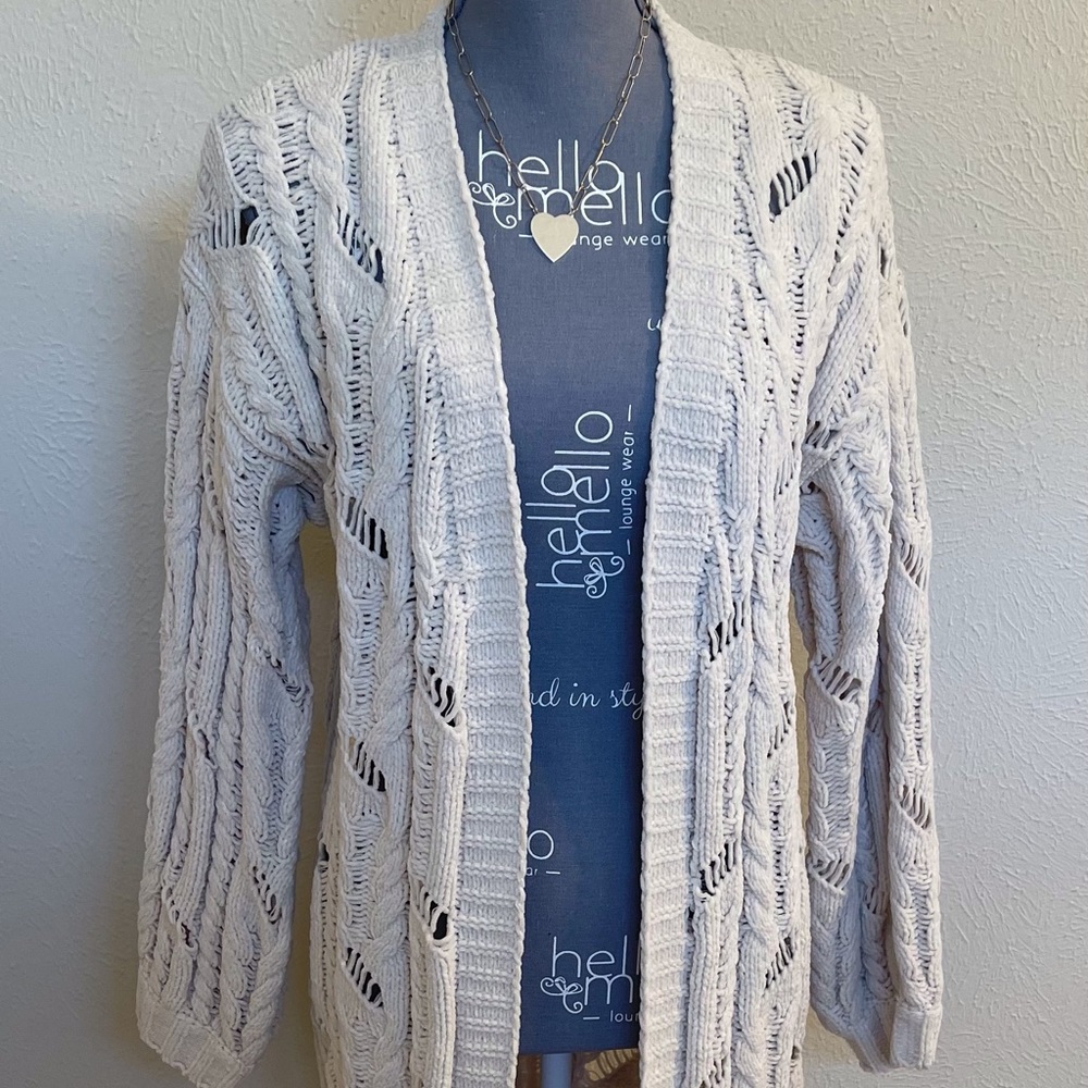 POL Long Sleeve Knit Cardigan Sweater